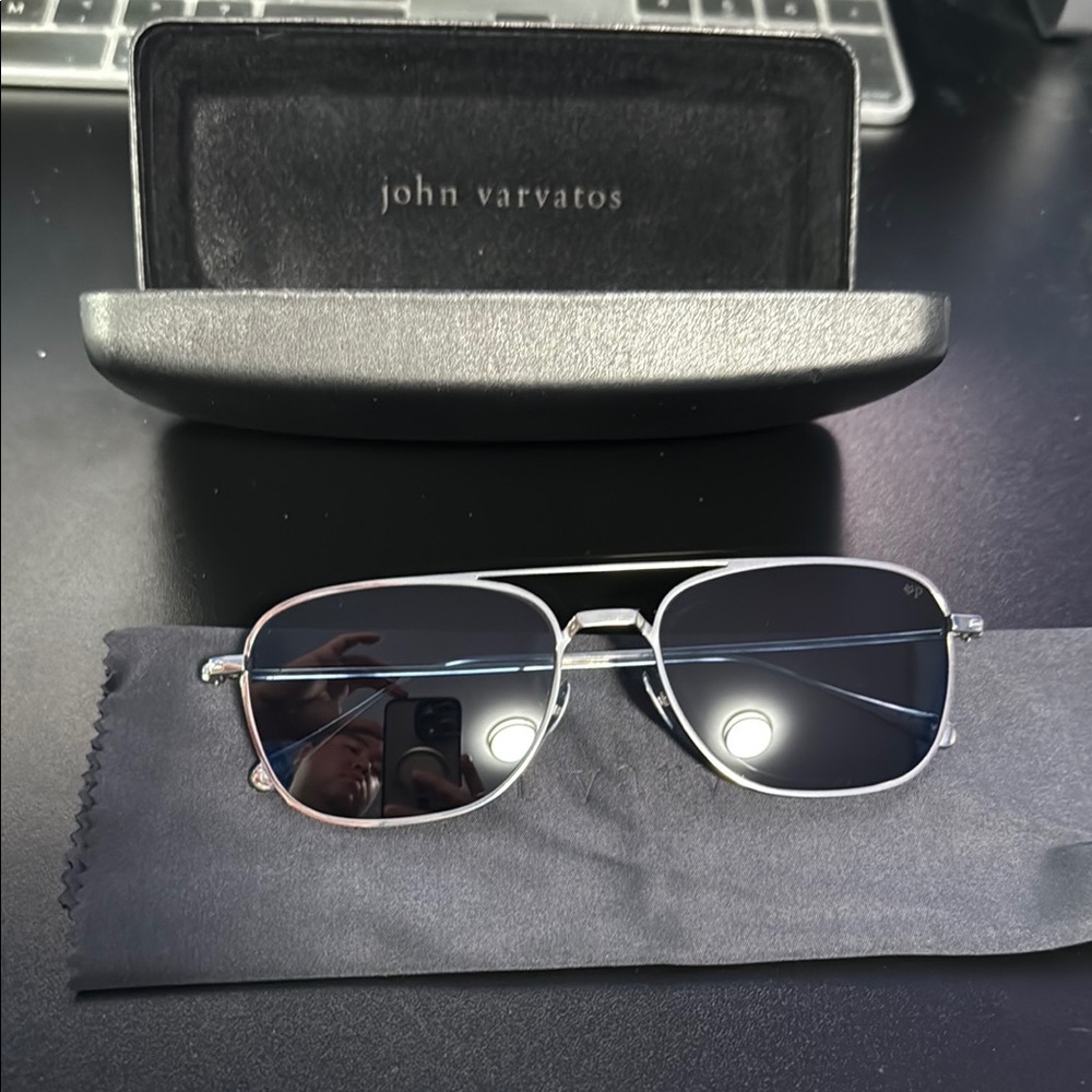 John Varvatos Silver Frame Sunglasses